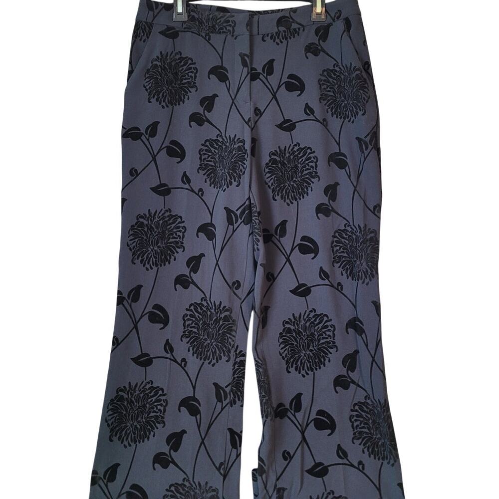 NWT Willi Smith Wide Leg Pants Floral Marled 12